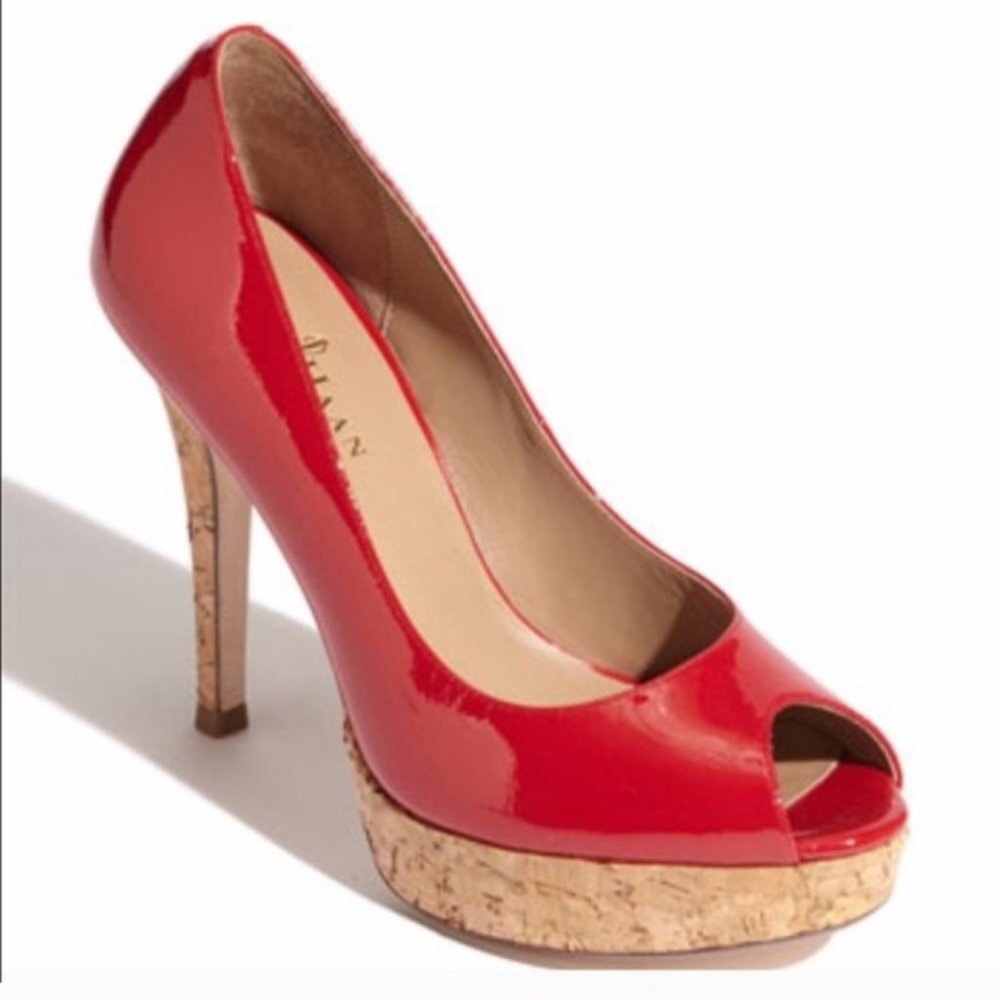 cole haan Mariela Peep Toe Cork Platform Pump 9.5 - Picture 2 of 8